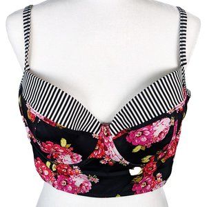 Torrid Floral Stripe Bikini Swimsuit Top | 2X
